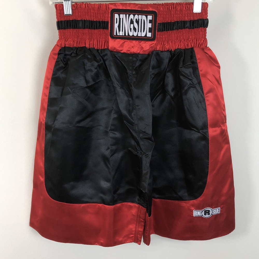 Ringside Boxing Training Competition Fight Trunks Shorts Sz M Black Red